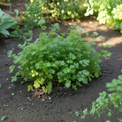 homegrown coriander plant