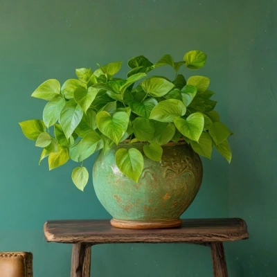 Healthy money plant growing indoors for financial prosperity